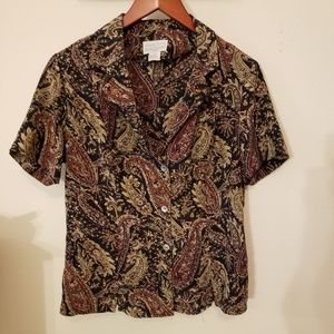 Vintage Silk Paisley Blouse